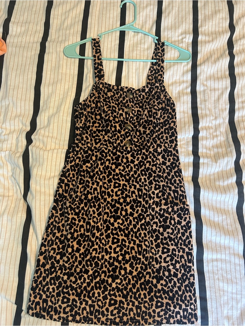 American Eagle Outfitters Tan and Black Leopard Print Mini Dress